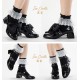 Iris Corolla Tulips Chunky Heel Shoes(Reservation/6 Colours/Full Payment Without Shipping)